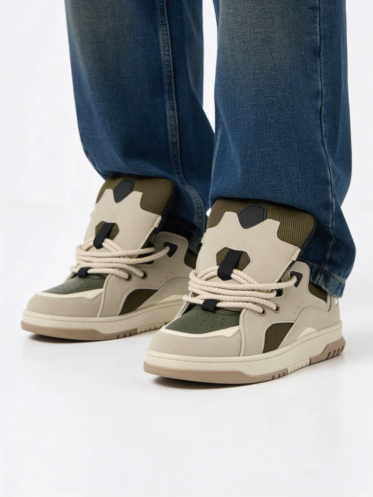SOLEPLAY Grey Colour-Blocked Chunky Sneakers
