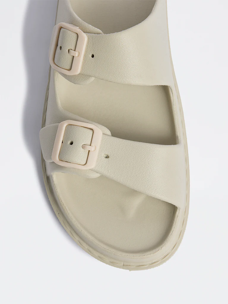 SOLEPLAY Ivory Buckle-Detailed Slides - Image 4