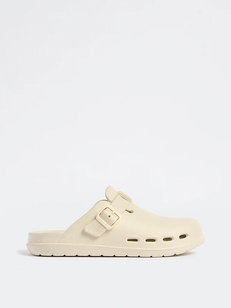 SOLEPLAY Ivory Perforated Clogs - Image 2