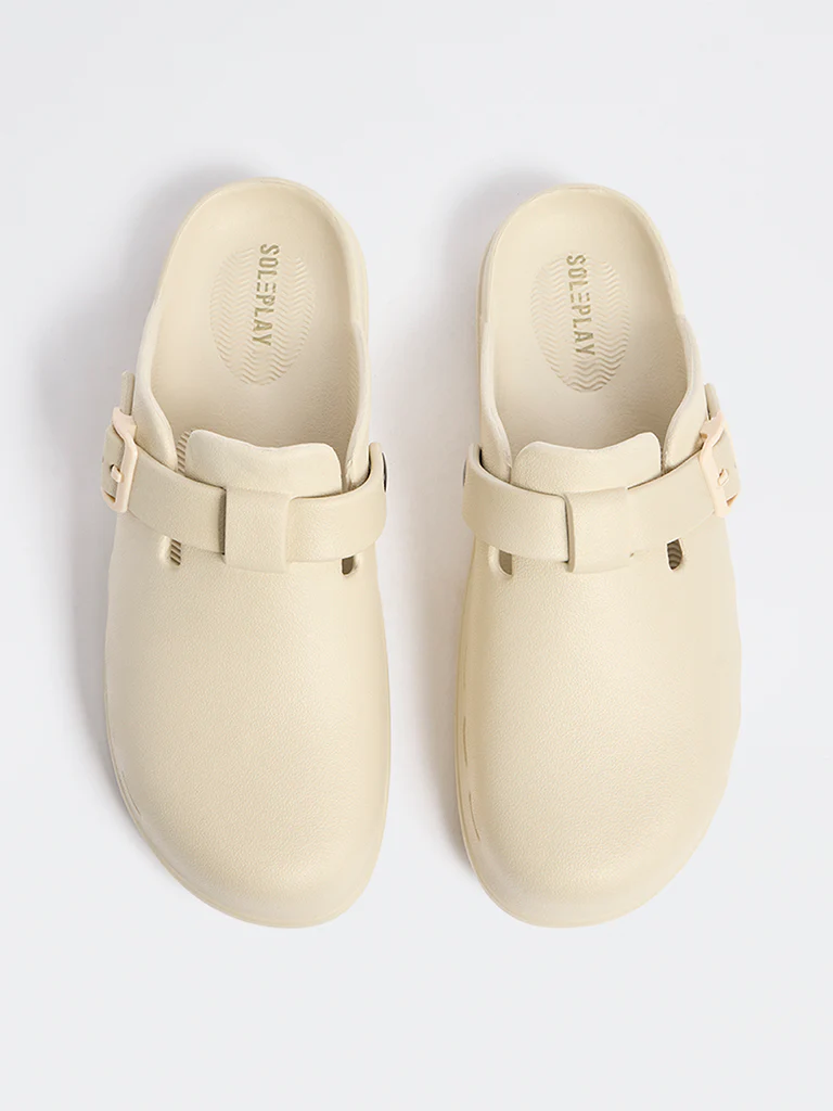 SOLEPLAY Ivory Perforated Clogs - Image 3