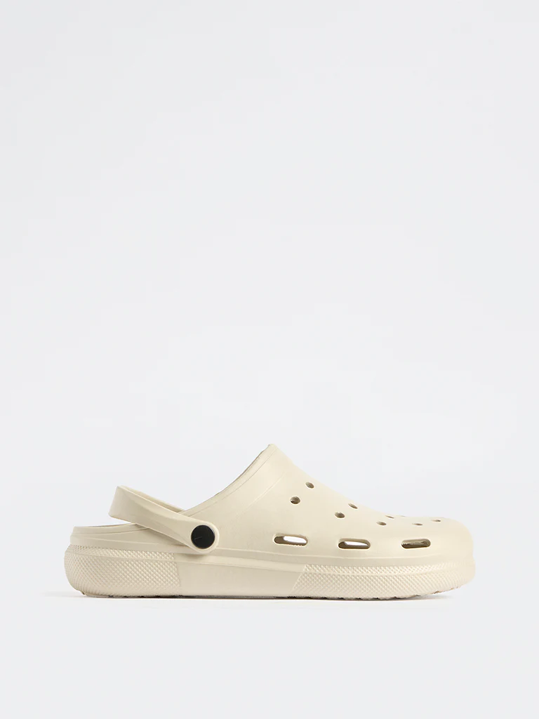 SOLEPLAY Ivory Perforated Clogs - Image 2