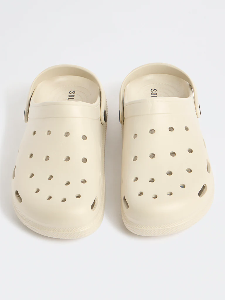 SOLEPLAY Ivory Perforated Clogs - Image 3