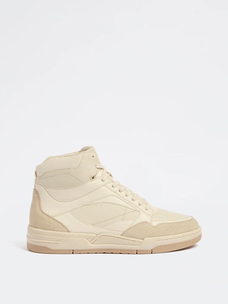 SOLEPLAY Light Beige High-Top Sneakers