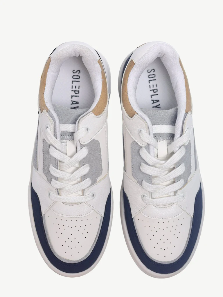 SOLEPLAY Navy Perforated Lace-Up Sneakers - Image 3