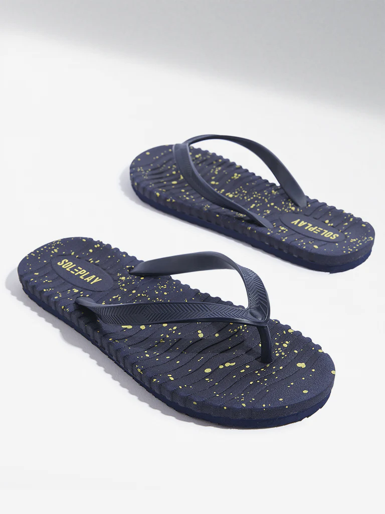 SOLEPLAY Navy Speckle Textured Flip-Flop - Image 3