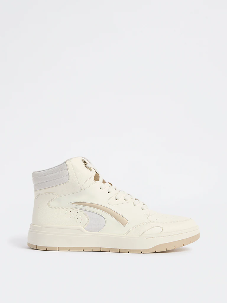 SOLEPLAY Off-White Perforated Hi-Top Sneakers