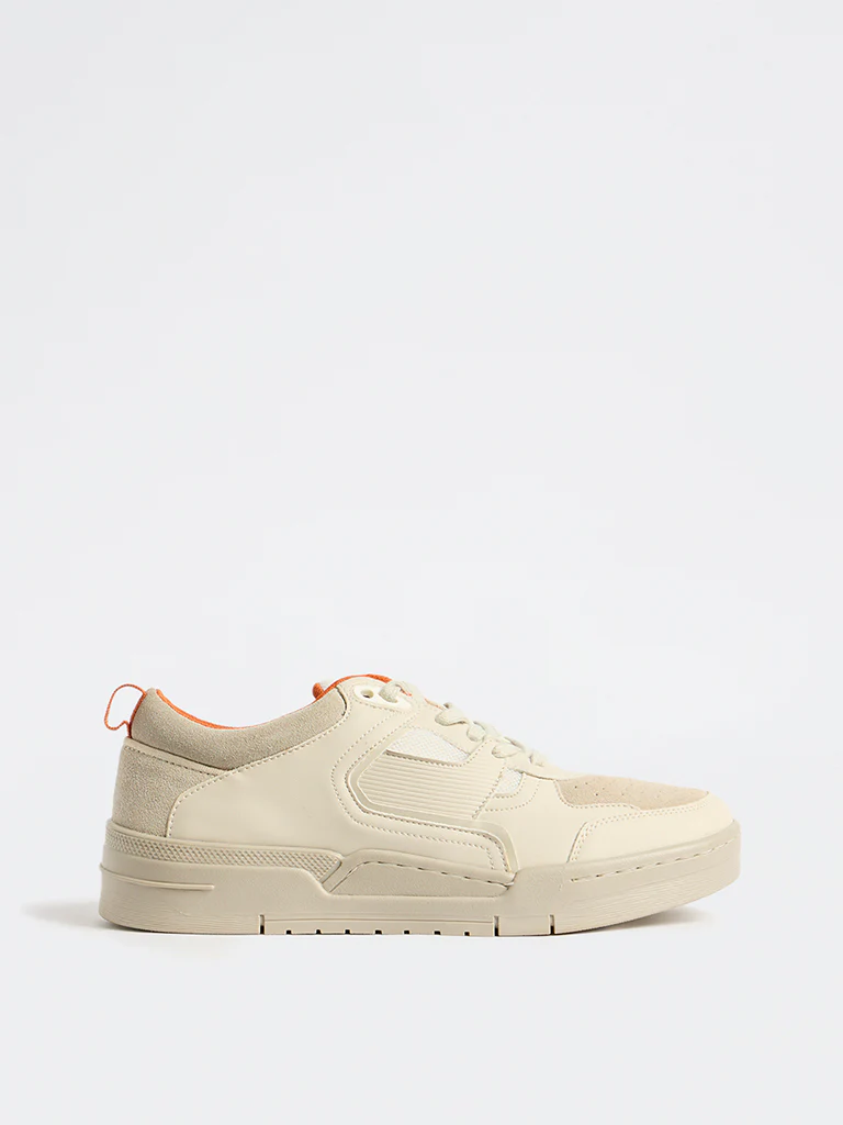 SOLEPLAY Off-White Perforated Lace-Up Sneakers - Image 2
