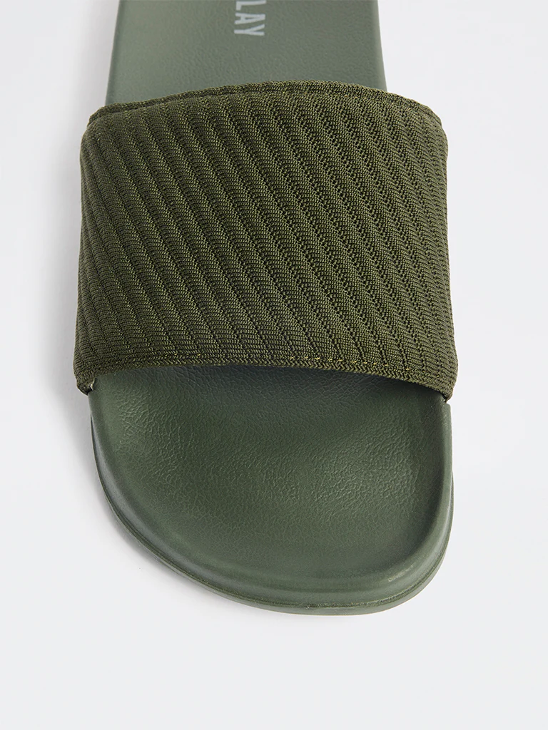 SOLEPLAY Olive Textured Pool Slides - Image 3
