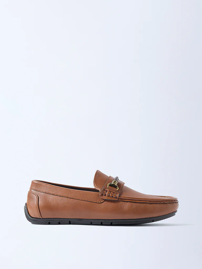 SOLEPLAY Tan Braid-Detailed Loafers