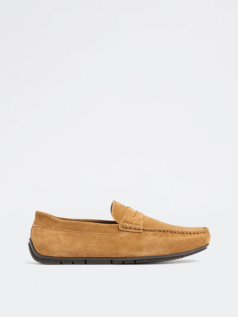 SOLEPLAY Tan Penny Suede Loafers