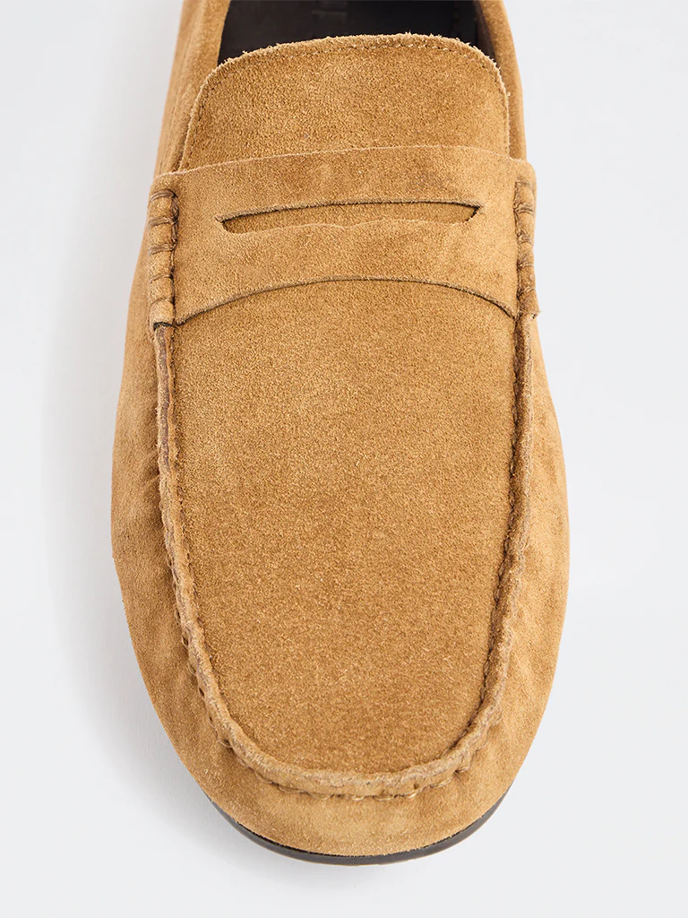 SOLEPLAY Tan Penny Suede Loafers - Image 3