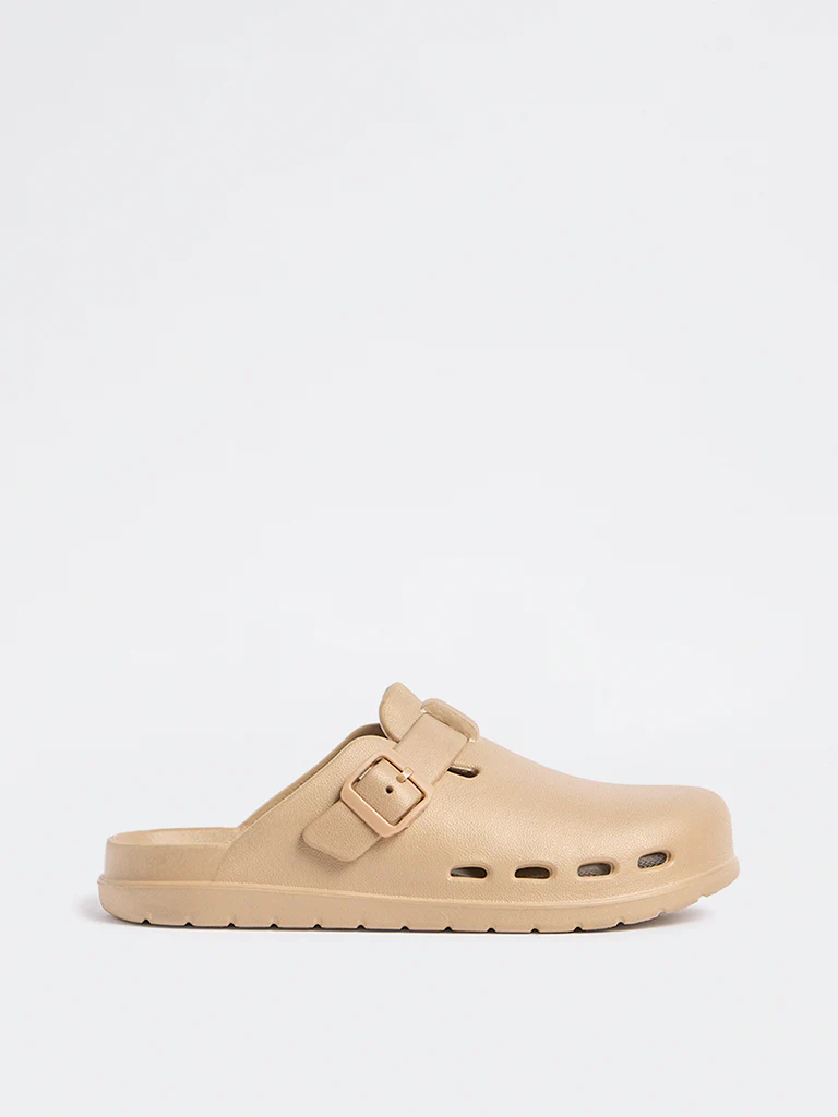 SOLEPLAY Taupe Perforated Clogs - Image 2