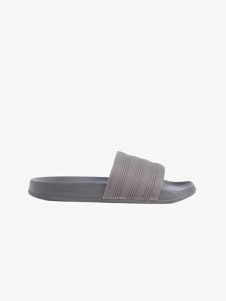 SOLEPLAY Taupe Textured Slides - Image 2
