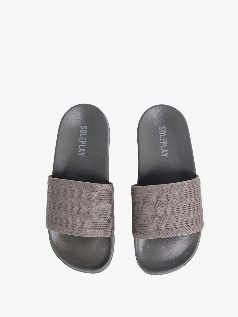 SOLEPLAY Taupe Textured Slides - Image 3
