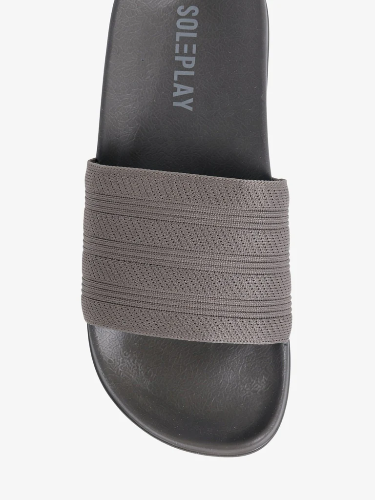 SOLEPLAY Taupe Textured Slides - Image 4
