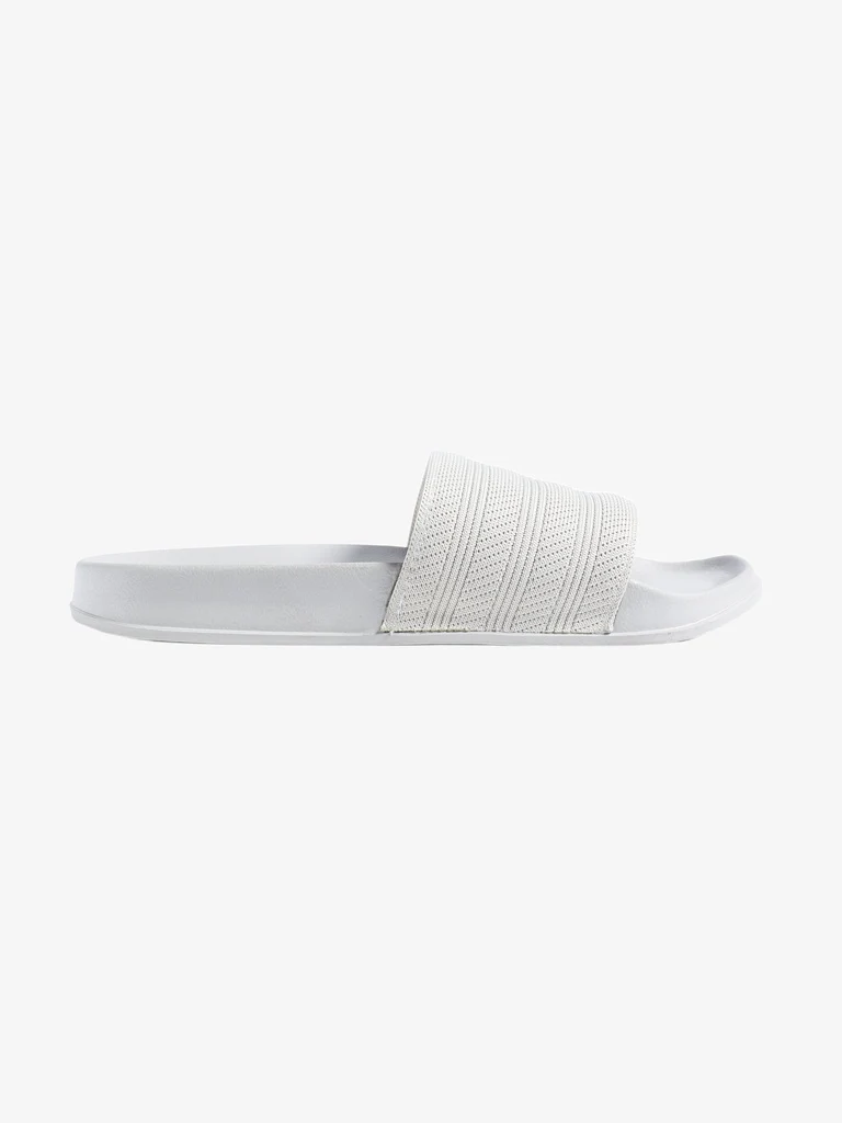 SOLEPLAY Unbleached Knit-Textured Pool Slides