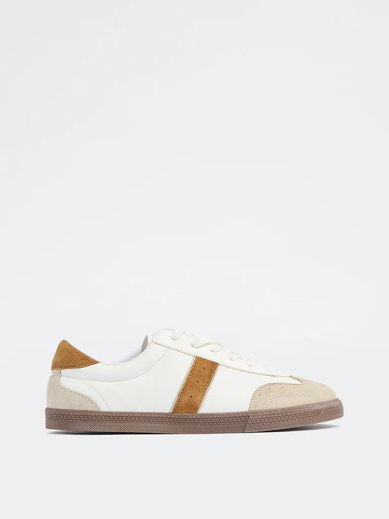 SOLEPLAY White Colour-Blocked Lace-Up Sneakers - Image 2