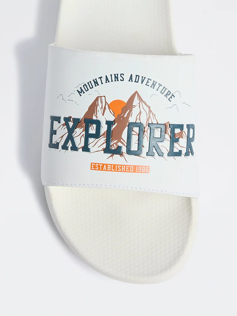 SOLEPLAY White Graphic Design Pool Slides - Image 4