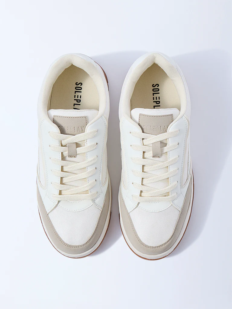 SOLEPLAY White Mesh Detailed Lace-Up Sneakers - Image 2