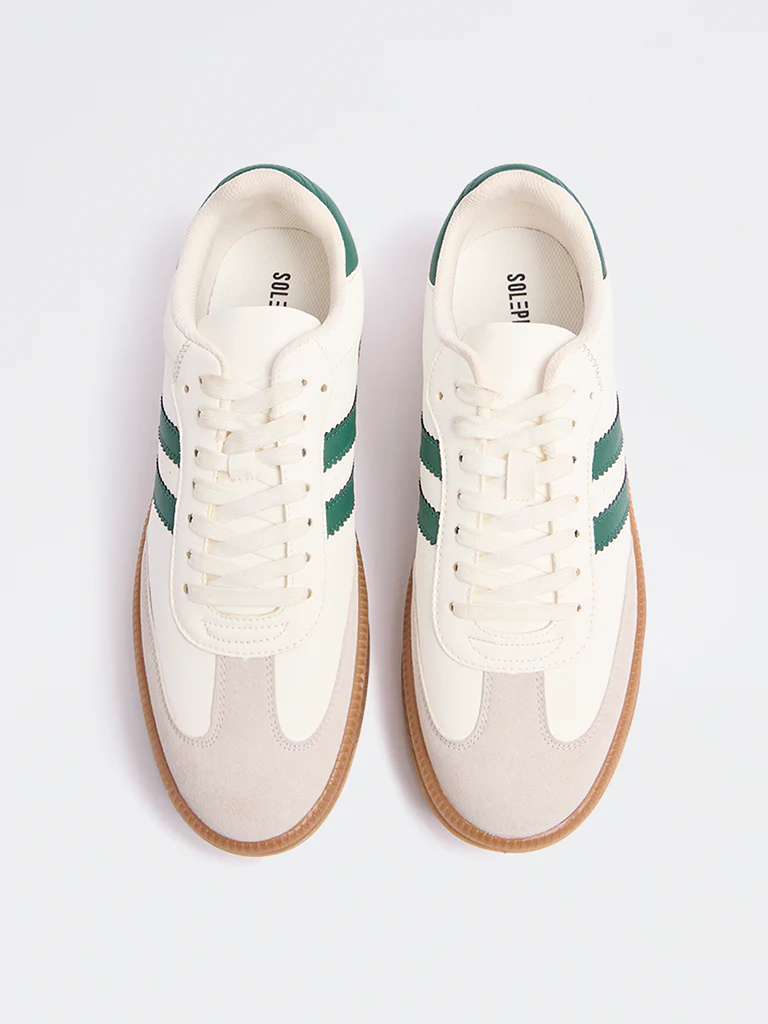 SOLEPLAY White Mesh Detailed Lace-Up Sneakers - Image 2