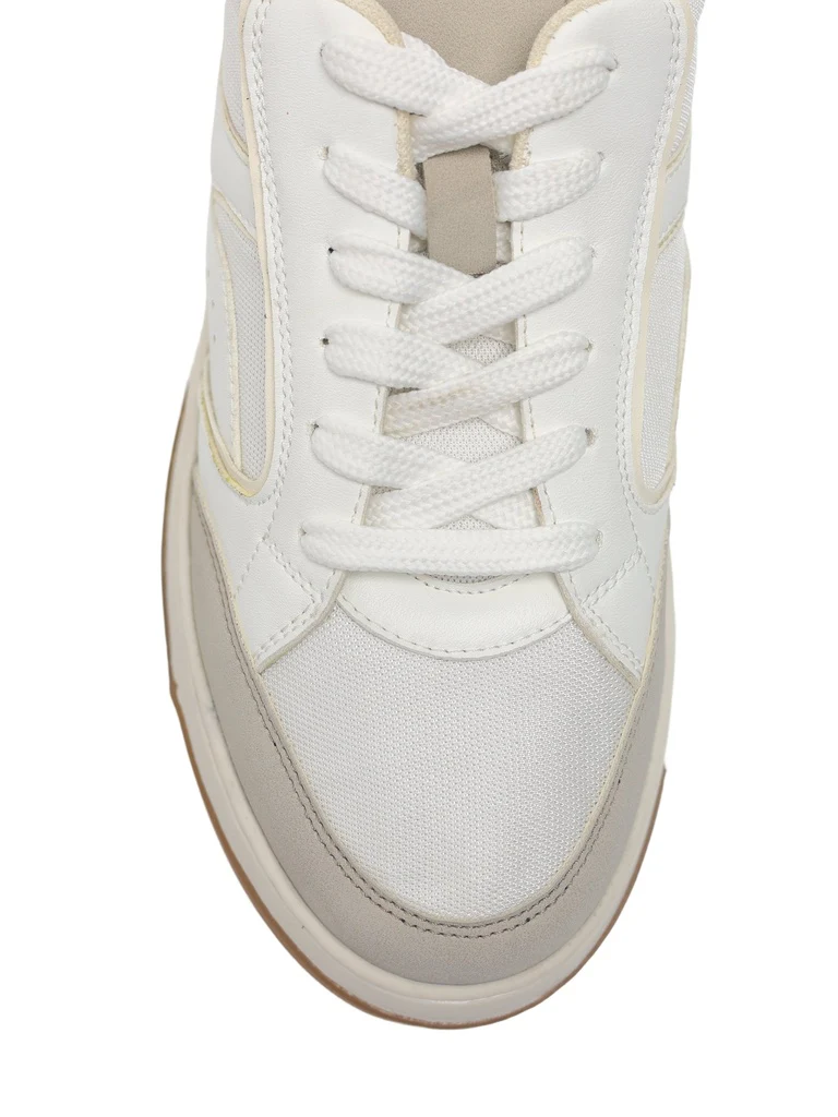SOLEPLAY White Mesh Detailed Lace-Up Sneakers - Image 4