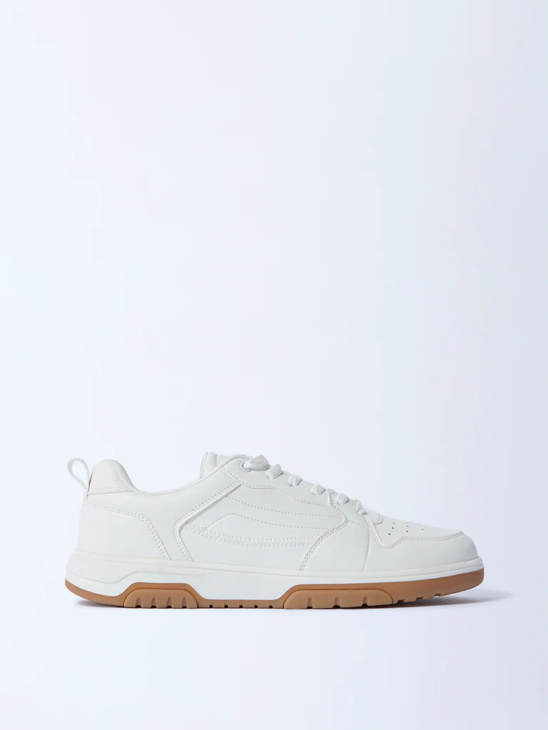 SOLEPLAY White Perforated Lace-Up Sneakers - Image 2