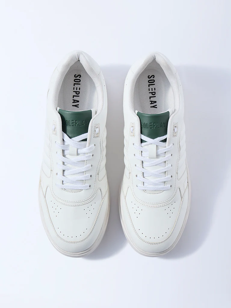 SOLEPLAY White Perforated Lace-Up Sneakers - Image 2