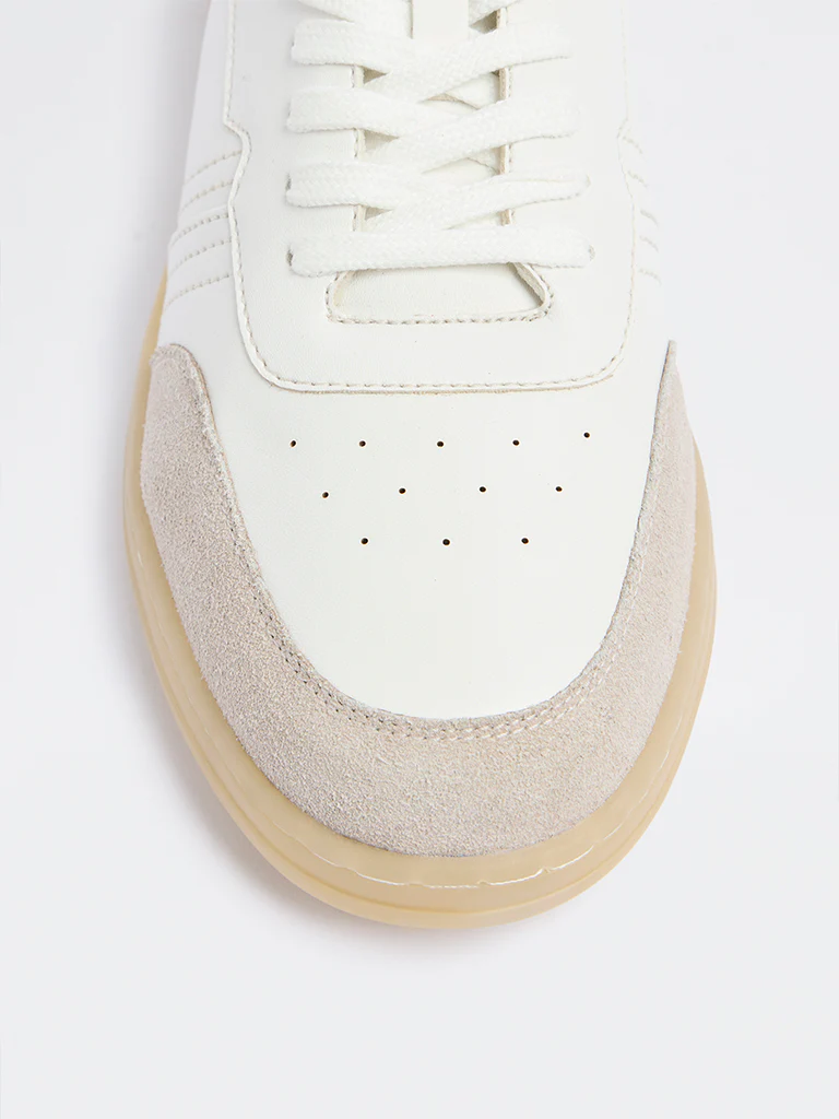 SOLEPLAY White Perforated Lace-Up Sneakers - Image 4