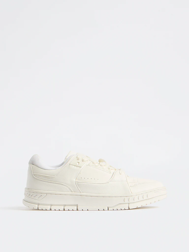 SOLEPLAY White Perforated Lace-Up Sneakers - Image 2