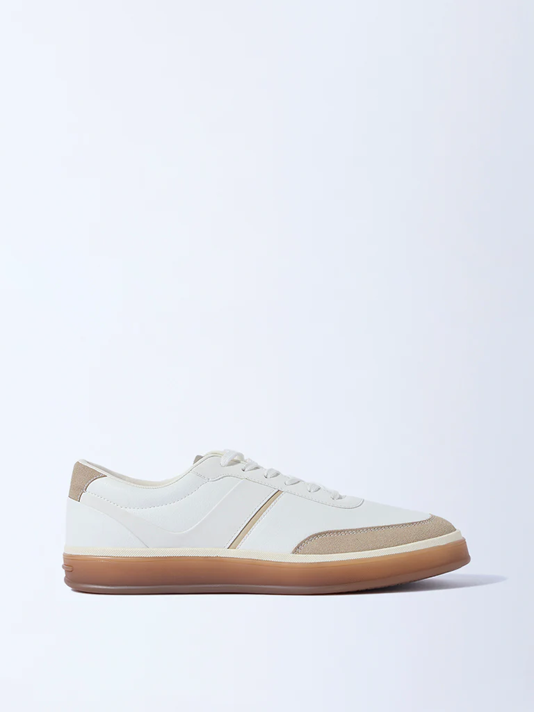 SOLEPLAY White Suede-Detail Lace-Up Sneakers - Image 2