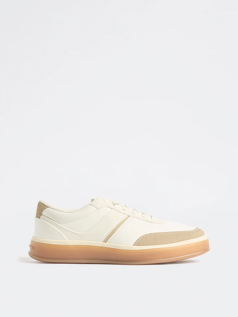 SOLEPLAY White Suede-Detail Lace-Up Sneakers - Image 2