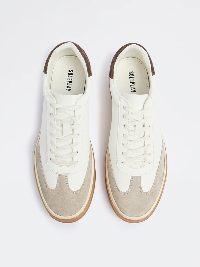 SOLEPLAY White Suede Detailed Lace-Up Sneakers - Image 3