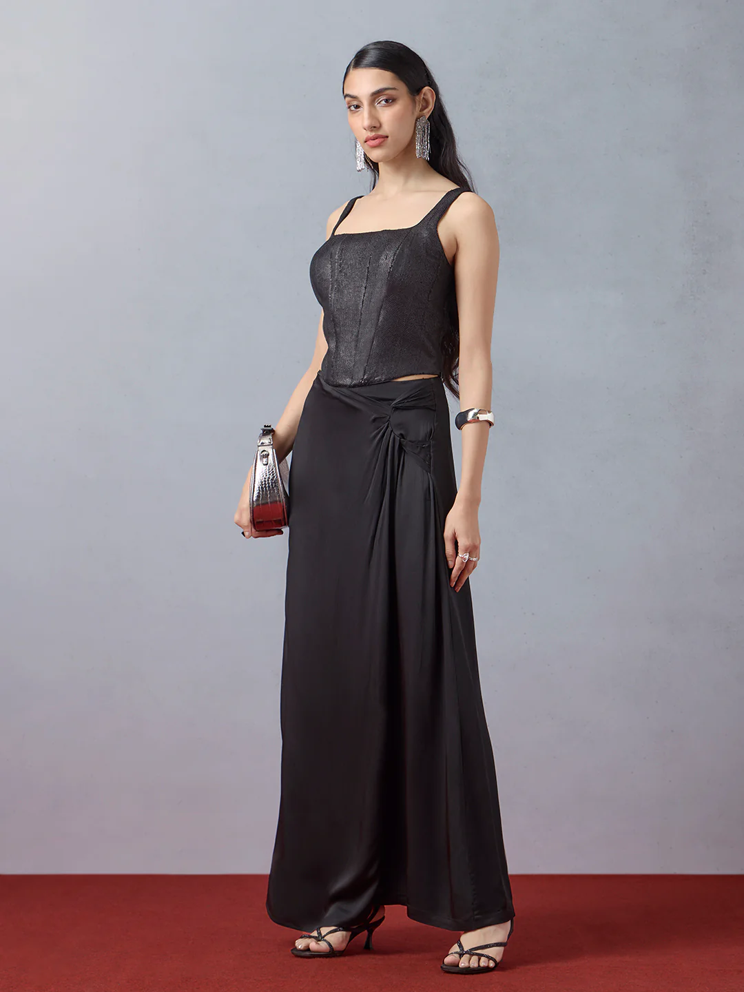 Solid Skirt - Black - Image 2