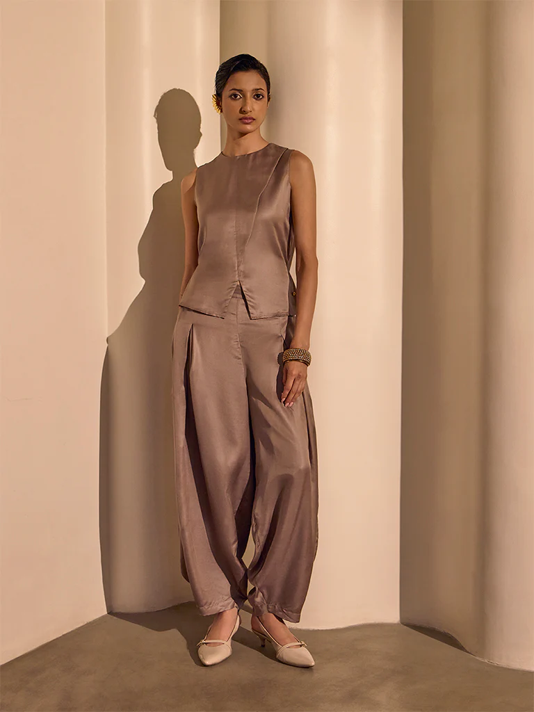 Solid Tie-Back Top β Brown - Image 2