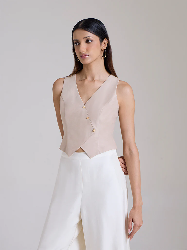 Solid Waistcoat β Beige