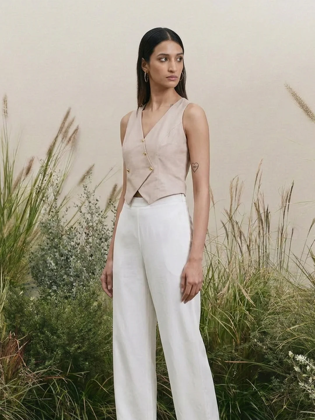 Solid Waistcoat β Beige - Image 5