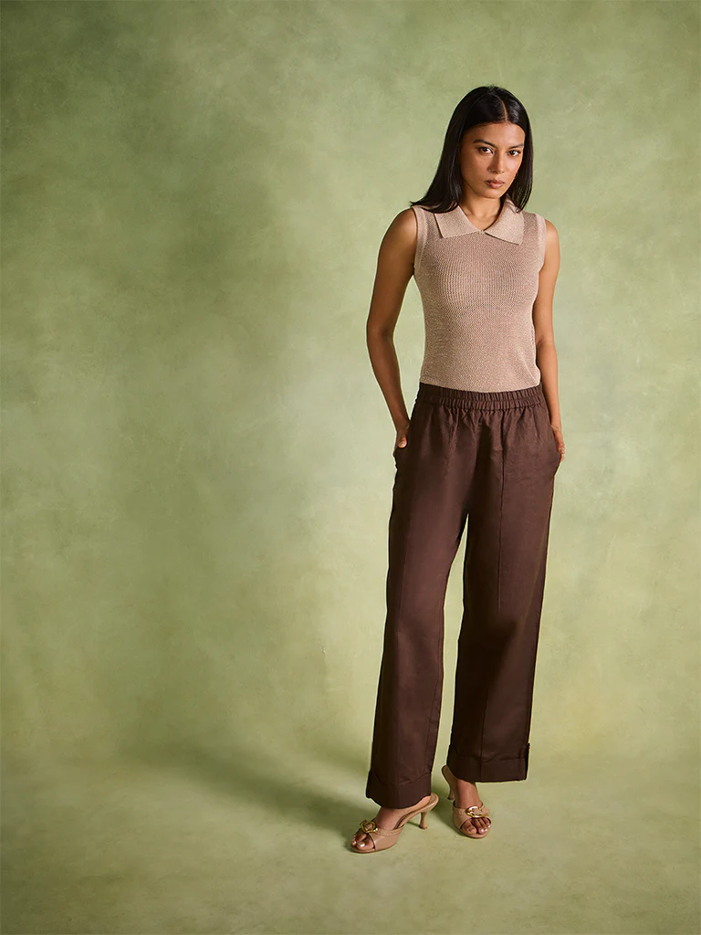 Straight-Leg Pants β Brown - Image 2