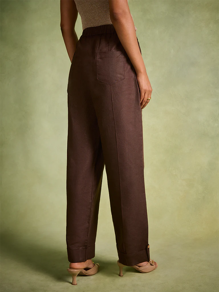 Straight-Leg Pants β Brown - Image 4