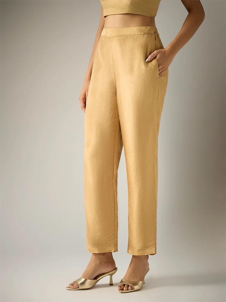 Straight-Leg Pants β Gold