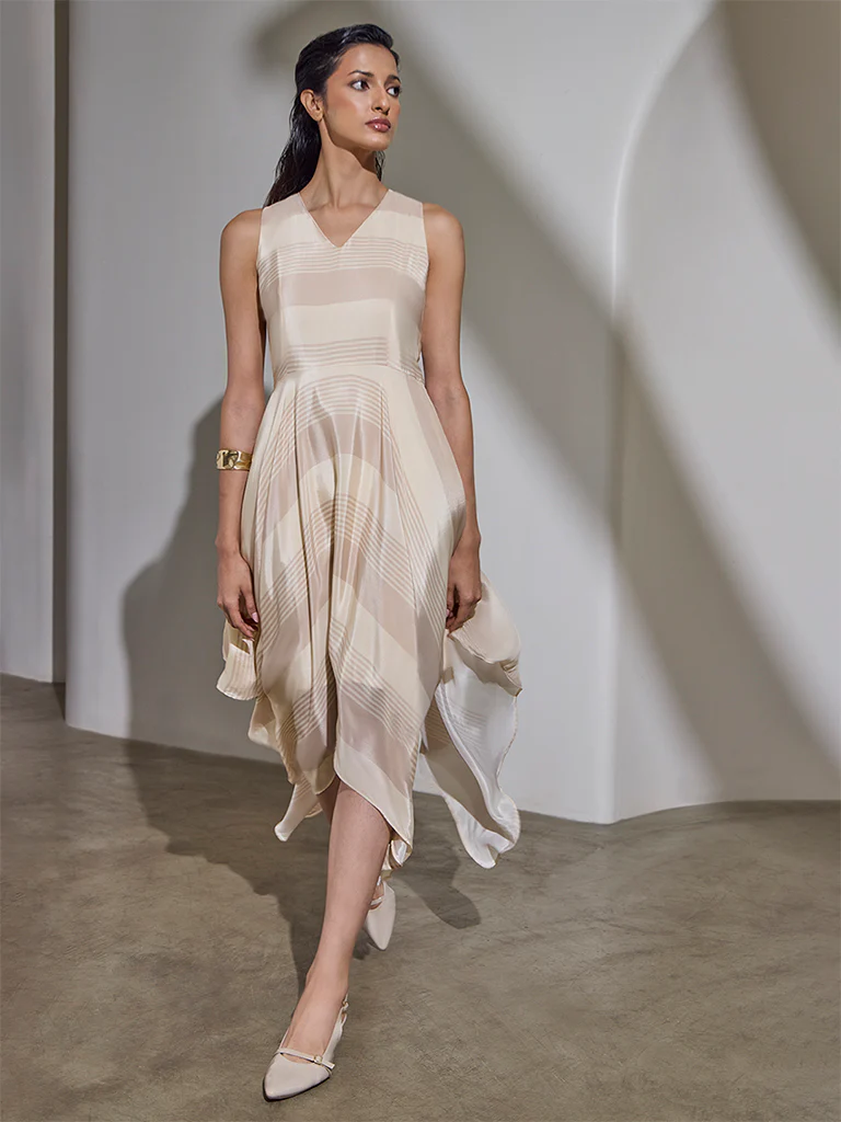 Striped Dress - Beige - Image 2