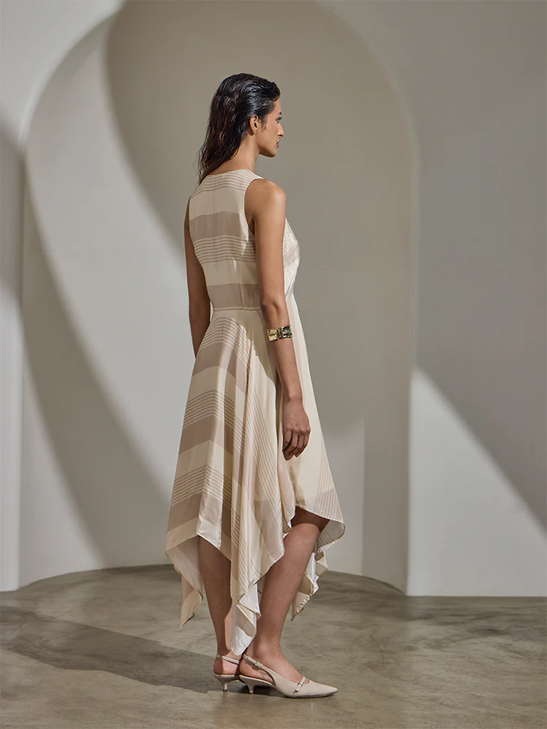 Striped Dress - Beige - Image 5