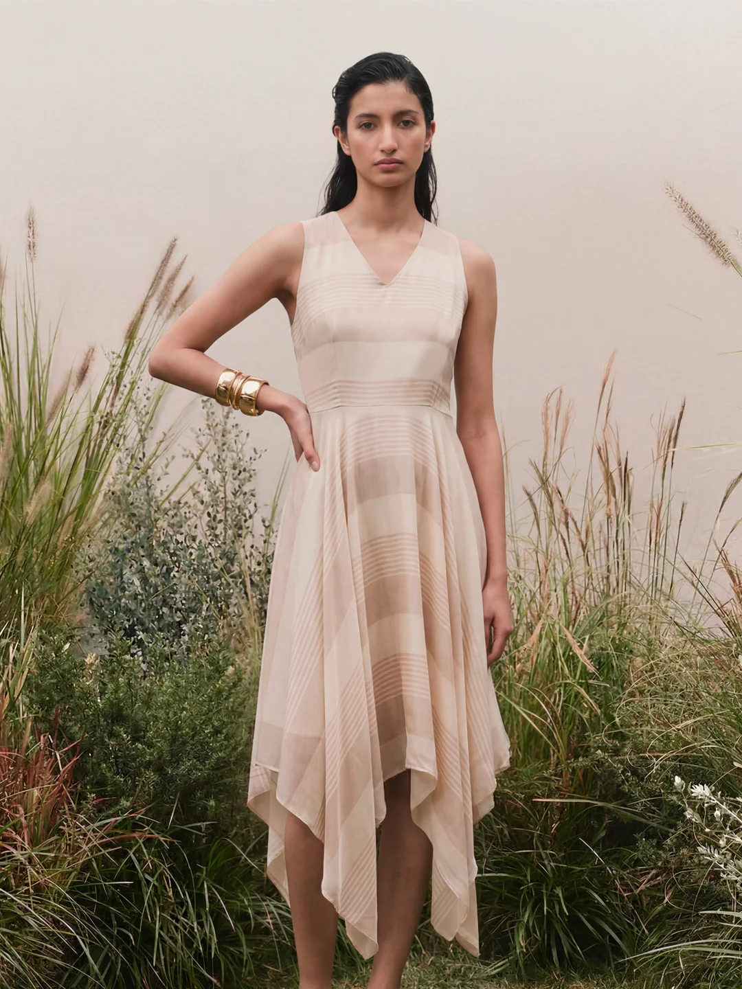 Striped Dress - Beige - Image 6