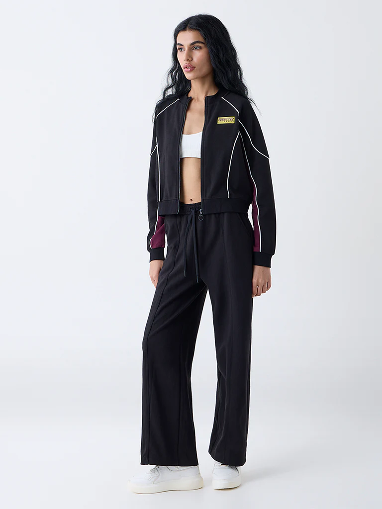 Studiofit Black Colour-Blocked Jacket - Image 2