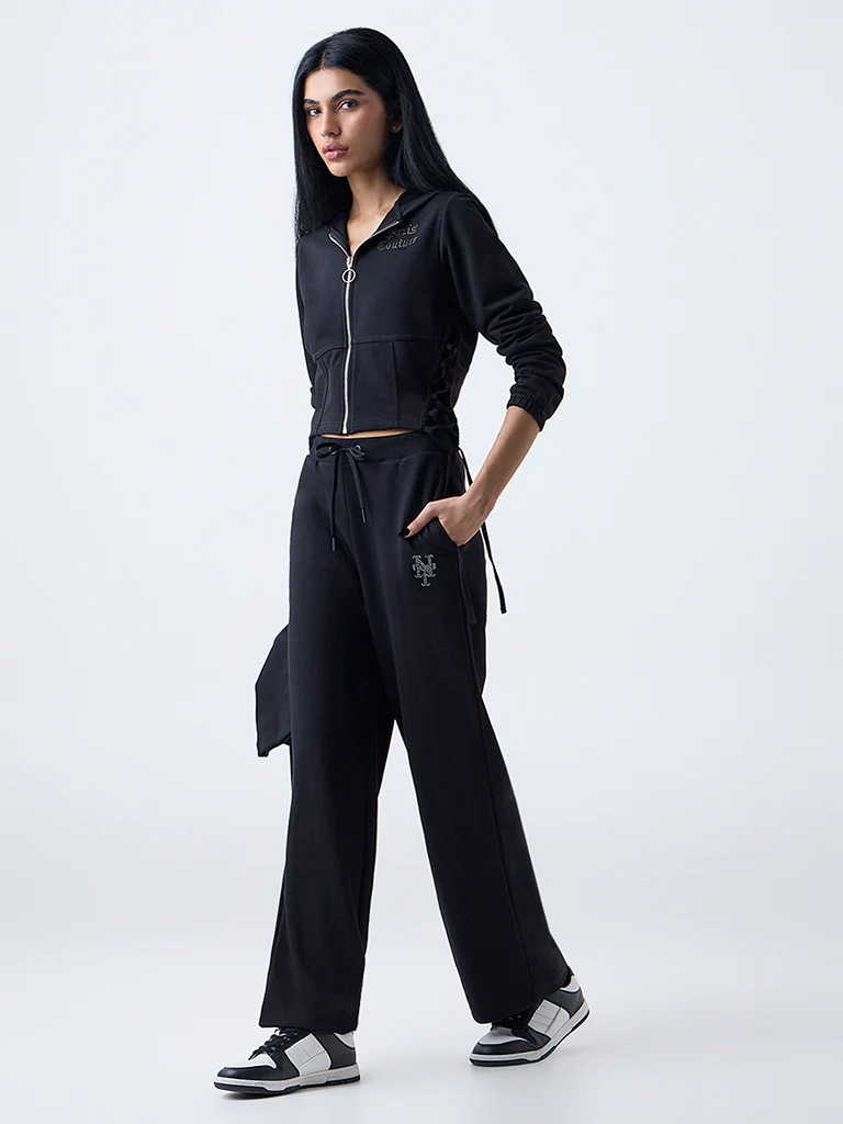 Studiofit Black Embellished Cotton-Blend Jacket - Image 2