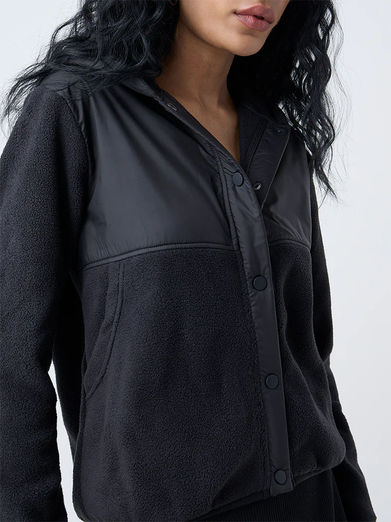 Studiofit Black Faux Fur Jacket - Image 3