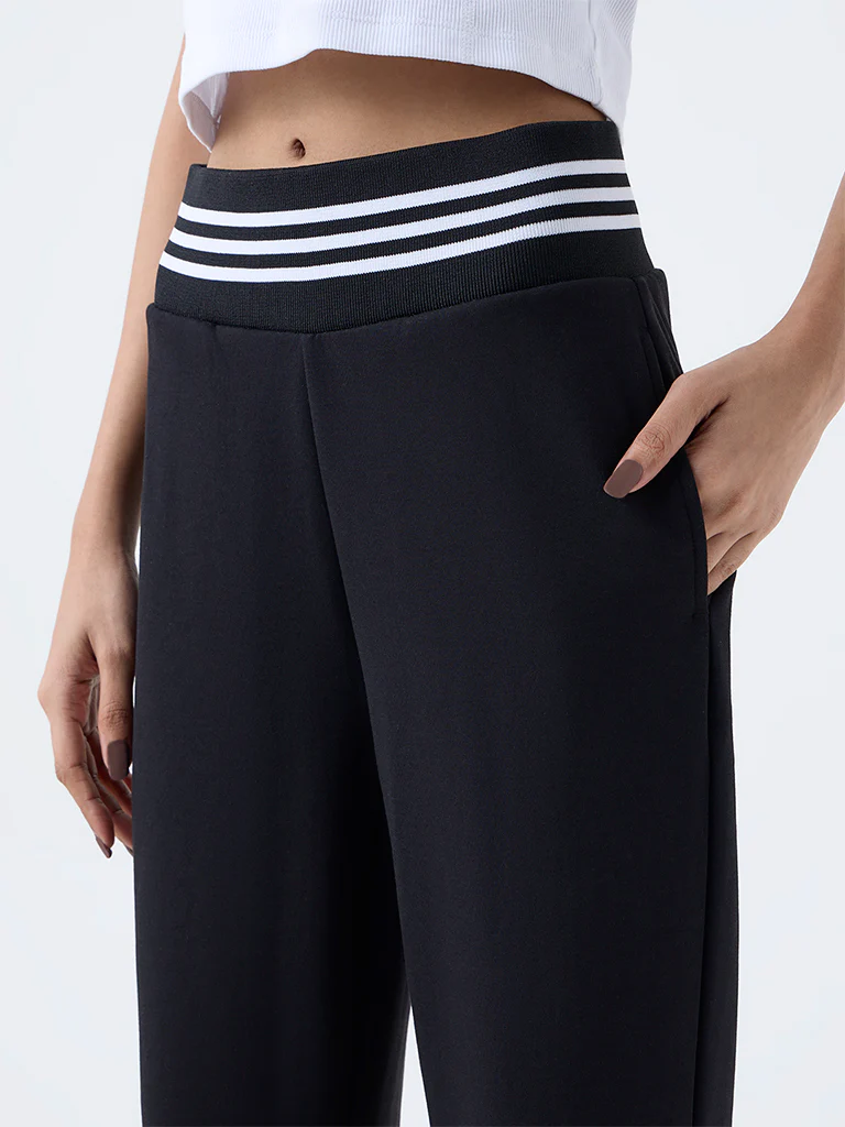 Studiofit Black High-Rise Track Pants - Image 3