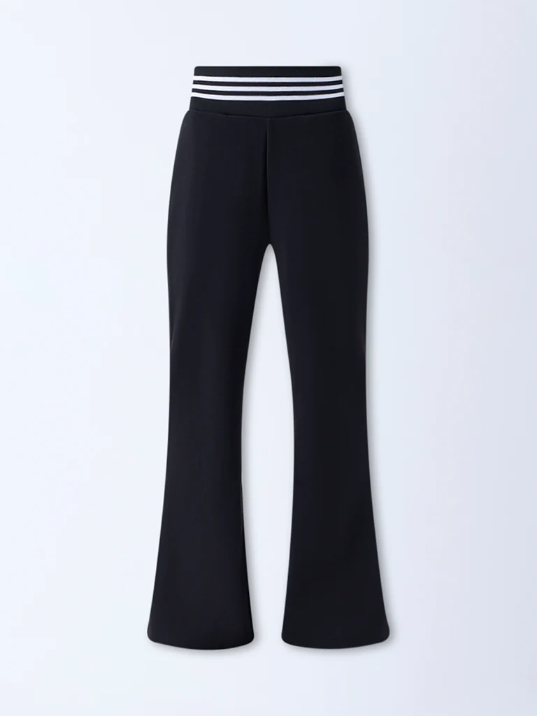 Studiofit Black High-Rise Track Pants - Image 5