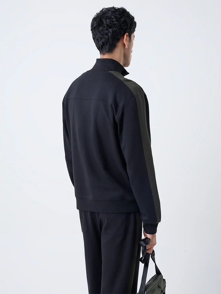 Studiofit Black Printed Relaxed-Fit Jacket - Image 4
