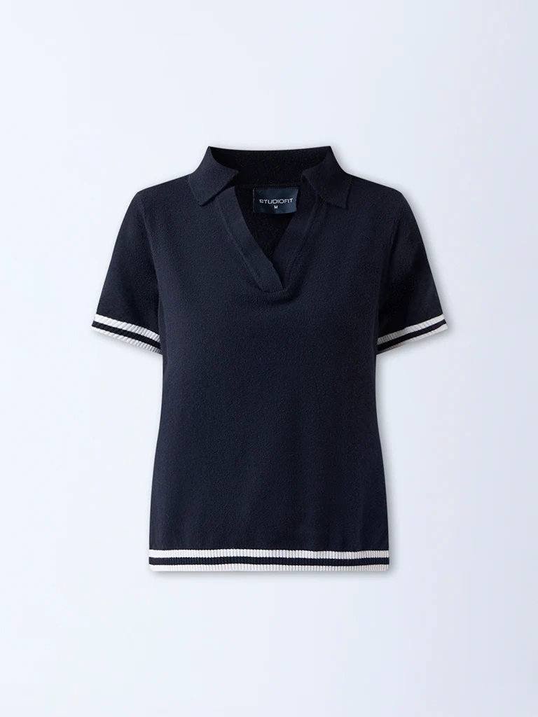 Studiofit Black Ribbed T-Shirt - Image 5