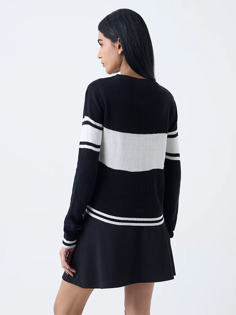 Studiofit Black Ruched Cotton-Blend Top - Image 4